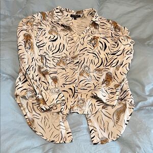 Velvet Heart Tiger Print button up